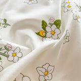 Triogift Sage Green Wildflowers Bedding Set