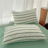 Triogift Minimalist Green Striped Sage Bedding Set