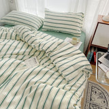 Triogift Minimalist Green Striped Sage Bedding Set