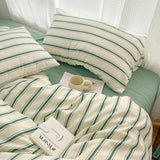 Triogift Minimalist Green Striped Sage Bedding Set