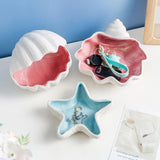 Triogift Seashell Ceramic Jewelry Tray