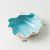 Triogift Seashell Ceramic Jewelry Tray