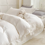 Triogift Soft Crumpled Ruffle Bedding Set