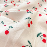 Triogift Stitched Edge Red Cherries Bedding Set