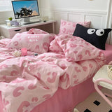 Triogift Sweet Girl Pink Leopard Print Bedding Set