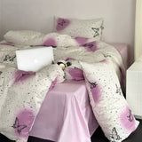 Triogift Vintage Butterflies Y2K Aesthetic Bedding Set