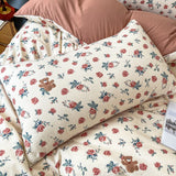 Triogift Vintage Coquette Red Roses Bedding Set