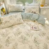 Triogift Vintage Pale Floral Print Bedding Set