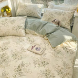 Triogift Vintage Pale Floral Print Bedding Set