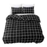 Triogift White on Black Grid Bedding Set