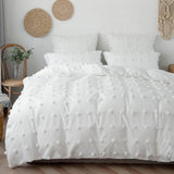 Triogift White Pom Pom Bedding Set