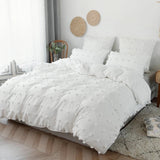 Triogift White Pom Pom Bedding Set