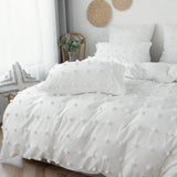 Triogift White Pom Pom Bedding Set