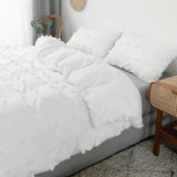 Triogift White Pom Pom Bedding Set