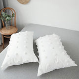 Triogift White Pom Pom Bedding Set