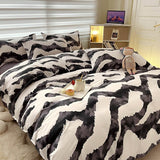 Triogift Zebra Art Print Bedding Set