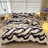 Triogift Zebra Art Print Bedding Set